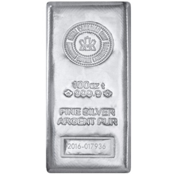 Silver Royal Canadian Mint Bar - 100 Oz 