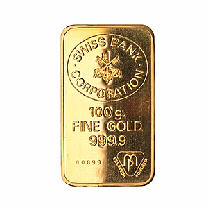 Gold Swiss Bank Corporation Bar - 100g 