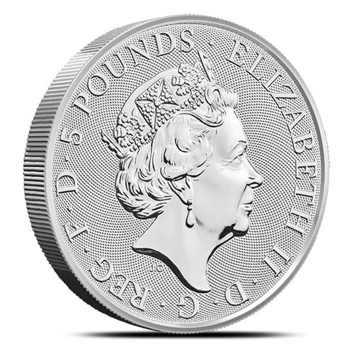 Silver Queen's Beasts White Greyhound Coin 2021 - 2 oz | Silver Bullion ...